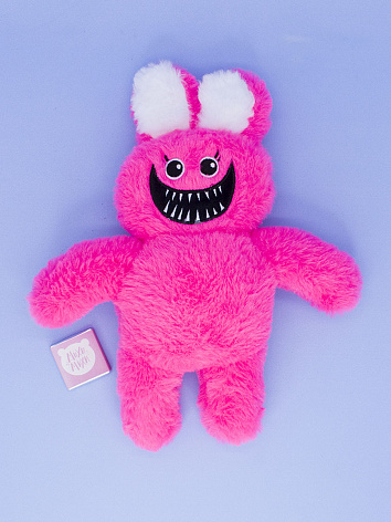 Мягкая игрушка Хагги Вагги Заяц Huggy Wuggy персонаж игры Poppy Playtime розовый 27 см