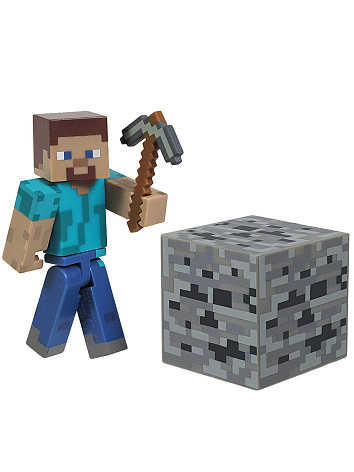 Фигурка Minecraft Steve Игрок с аксессуарами 8 см.