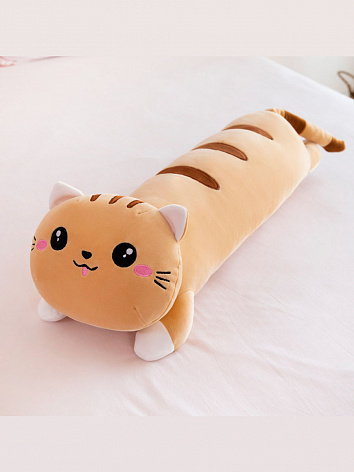 Мягкая игрушка Кот подушка коричневый 110см