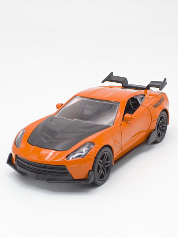 Машинка металлическая "High Speed" гоночная инерционная оранжево-черная 12х5 см.
