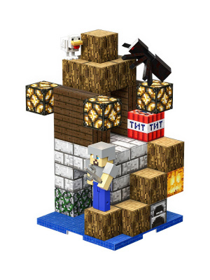 Магнитный конструктор Майнкрафт Пограничный пост Minecraft, 61 деталь