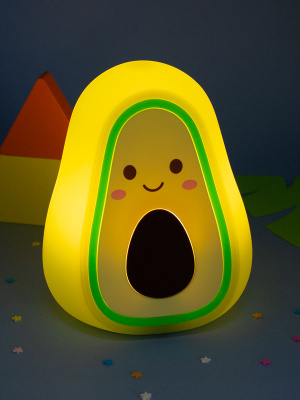 Светильник-ночник Авокадо Smile силиконовый зеленый 14см