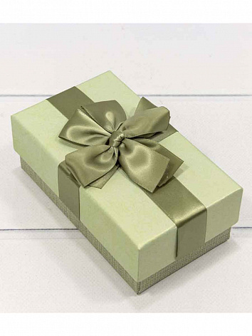 Коробка подарочная прямоугольная с двойным бантиком салатовый (15,5*9*5,8)