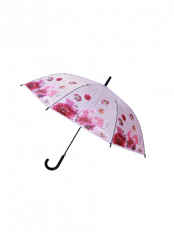 Зонт-трость Цветы с 3D эффектом черный