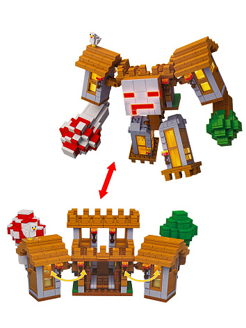 Конструктор Майнкрафт Крепость хранителя деревни Minecraft с подсветкой 857 деталей