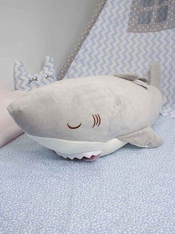 Мягкая игрушка Акула Sleep серая 100 см.