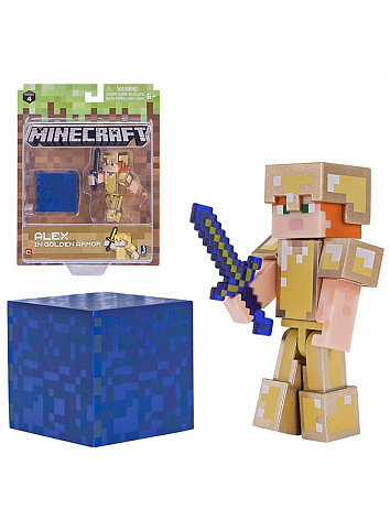 Фигурка Minecraft Alex in Gold Armor 8см