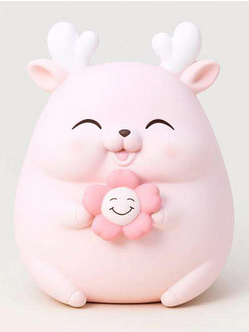 Копилка Олененок с цветочком «Flower deer» розовый 13,5см