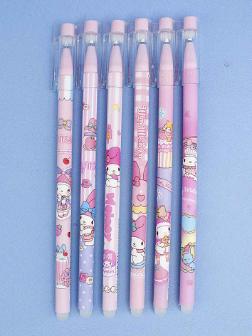 Ручка Зайчик розовая шариковая стирающая синяя в ассортименте