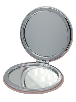 Зеркало косметическое Кошачья лапа белая складное круглое