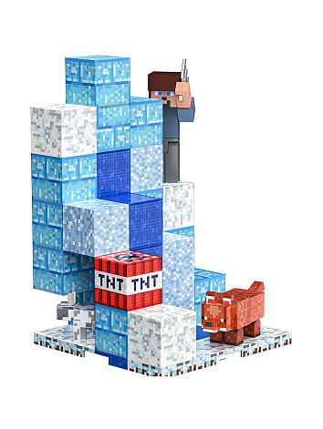 Магнитный конструктор Майнкрафт Ледяные вершины Minecraft, 48 деталей