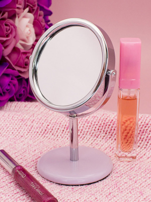 Зеркало косметическое на подставке Вишенки Lovely Fruit фиолетовое