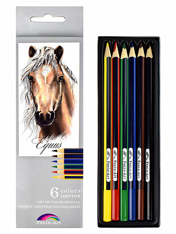 Набор цветных карандашей Лошадь 6 шт.
