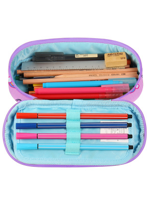 Пенал школьный пиксельный Super class pencil case WY-B012 с единорогами розовый