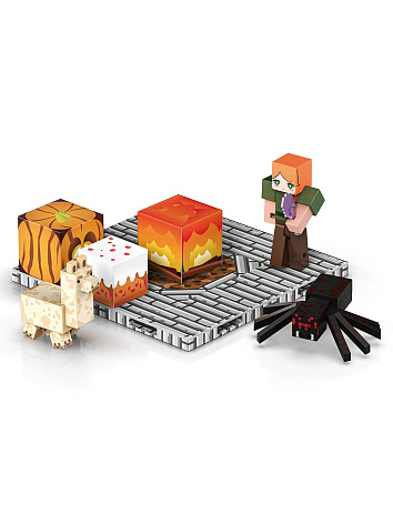 Магнитный конструктор Minecraft Вечеринка у костра Майнкрафт, 28 деталей