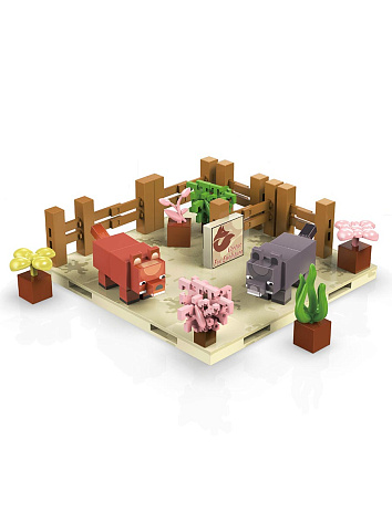 Магнитный конструктор Minecraft Лисий павильон Майнкрафт, 77 деталей