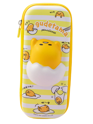 Пенал школьный со сквишем Ленивый Желток Gudetama желтый